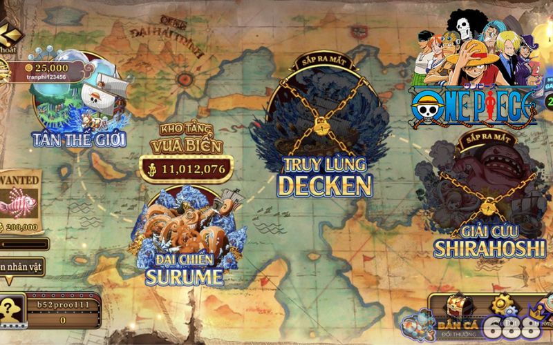 Hướng dẫn chơi Game bắn cá ONE PIECE chi tiết cho người mới 1 Điểm đặc biệt của game bắn cá ONE PIECE