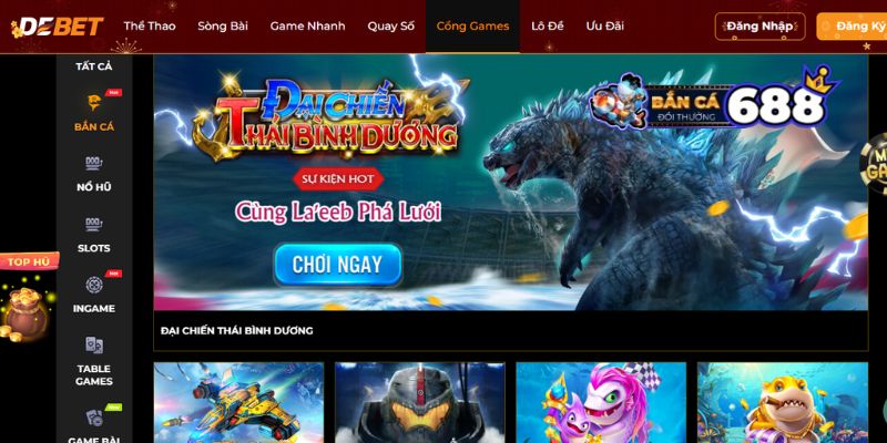 Debet: Cổng game bắn cá phá hũ hấp dẫn nhất hiện nay 1 Giới Thiệu Đôi Nét Nhà Cái Bắn Cá DEBET