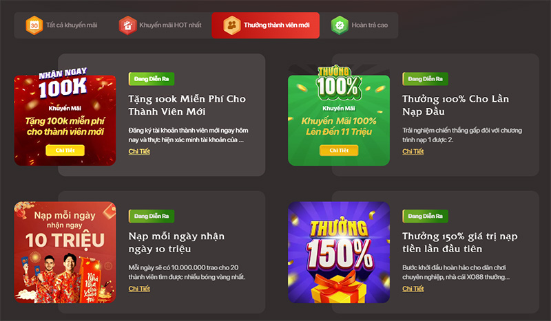 Chương Trình Khuyến Mãi Tại XO88 Vô Cùng Hấp Dẫn Người Chơi 3 Khuyến mãi chào mừng người chơi mới tại XO88